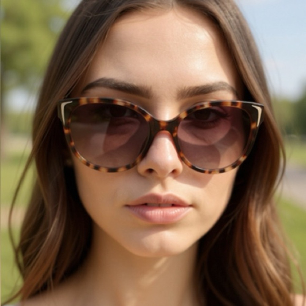 New Prada Pink & Brown Cat-Eye Sunglasses